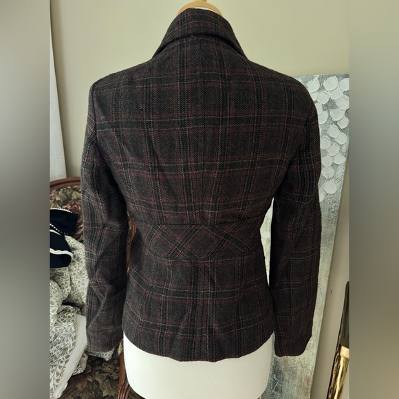 Banana Republic tweed tartan Plaid  Blazer - Picture 2 of 3